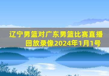 辽宁男篮对广东男篮比赛直播回放录像2024年1月1号