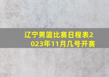 辽宁男篮比赛日程表2023年11月几号开赛