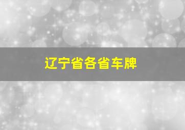 辽宁省各省车牌