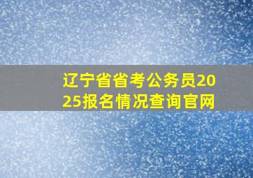 辽宁省省考公务员2025报名情况查询官网