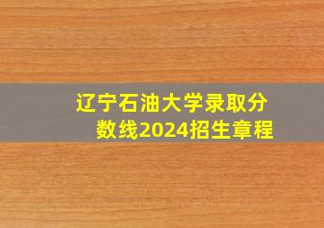 辽宁石油大学录取分数线2024招生章程