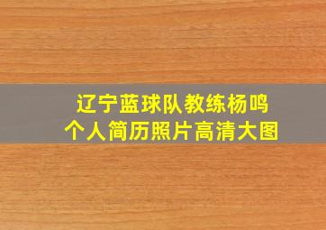 辽宁蓝球队教练杨鸣个人简历照片高清大图