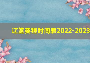 辽篮赛程时间表2022-2023