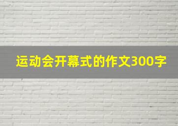 运动会开幕式的作文300字