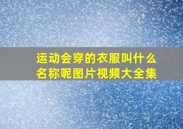 运动会穿的衣服叫什么名称呢图片视频大全集