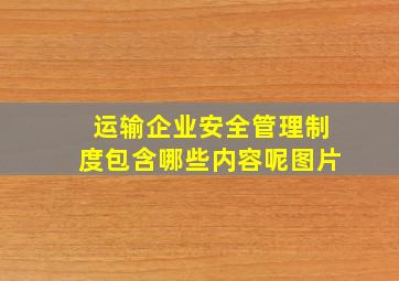 运输企业安全管理制度包含哪些内容呢图片