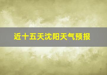 近十五天沈阳天气预报