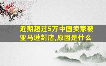 近期超过5万中国卖家被亚马逊封店,原因是什么