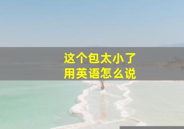 这个包太小了用英语怎么说