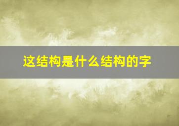 这结构是什么结构的字