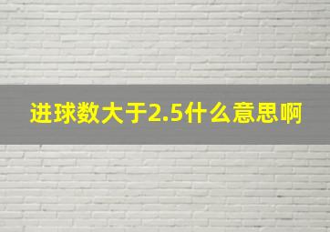 进球数大于2.5什么意思啊