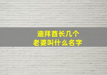 迪拜酋长几个老婆叫什么名字