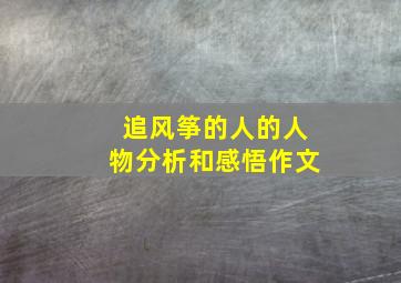 追风筝的人的人物分析和感悟作文