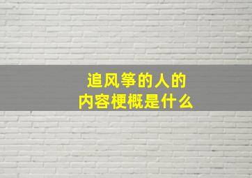 追风筝的人的内容梗概是什么