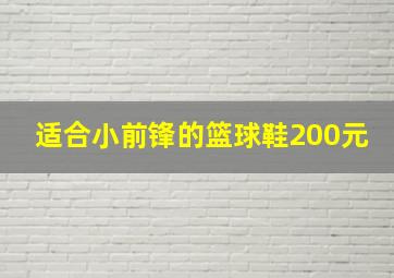 适合小前锋的篮球鞋200元