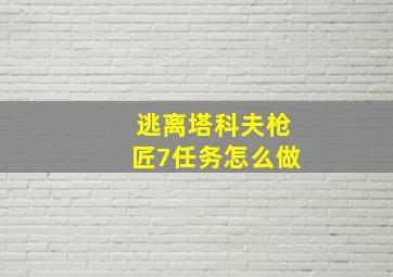 逃离塔科夫枪匠7任务怎么做