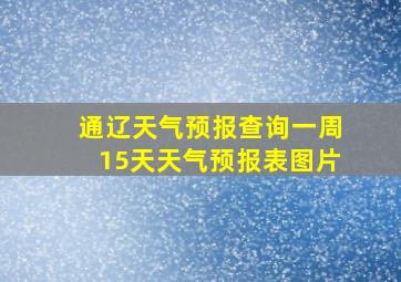 通辽天气预报查询一周15天天气预报表图片