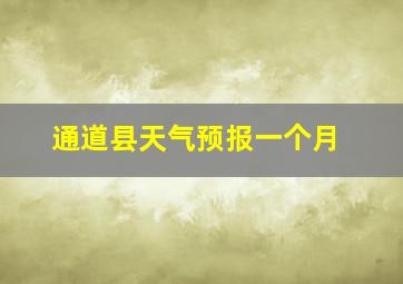 通道县天气预报一个月