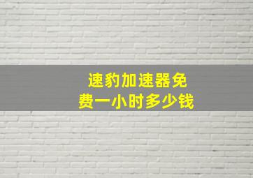 速豹加速器免费一小时多少钱