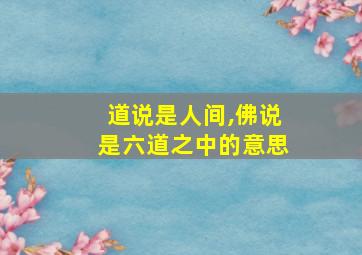 道说是人间,佛说是六道之中的意思