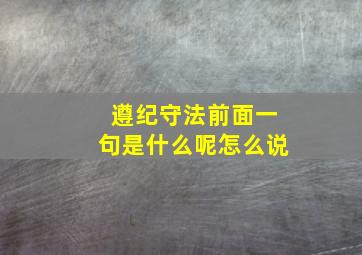 遵纪守法前面一句是什么呢怎么说