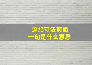 遵纪守法前面一句是什么意思