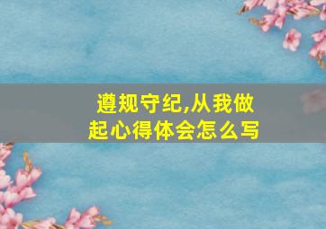 遵规守纪,从我做起心得体会怎么写