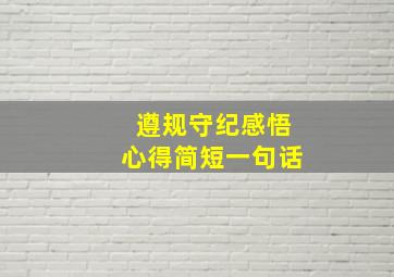 遵规守纪感悟心得简短一句话