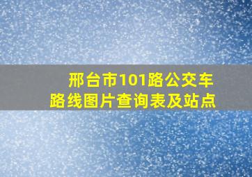 邢台市101路公交车路线图片查询表及站点