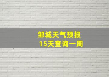 邹城天气预报15天查询一周