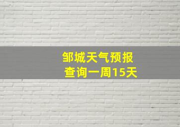 邹城天气预报查询一周15天