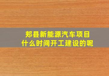 郏县新能源汽车项目什么时间开工建设的呢