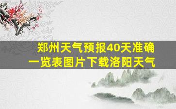 郑州天气预报40天准确一览表图片下载洛阳天气