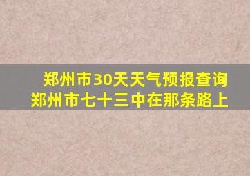 郑州市30天天气预报查询郑州市七十三中在那条路上