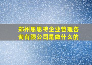 郑州恩思特企业管理咨询有限公司是做什么的