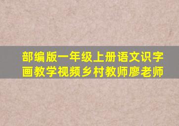 部编版一年级上册语文识字画教学视频乡村教师廖老师