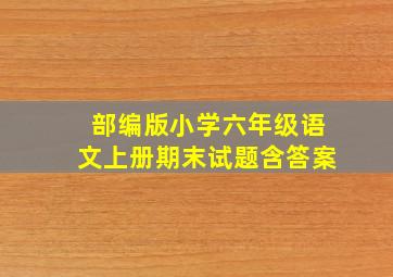 部编版小学六年级语文上册期末试题含答案