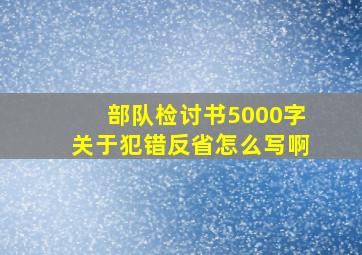 部队检讨书5000字关于犯错反省怎么写啊