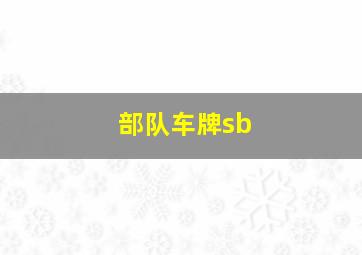 部队车牌sb