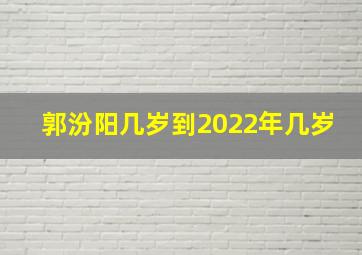 郭汾阳几岁到2022年几岁