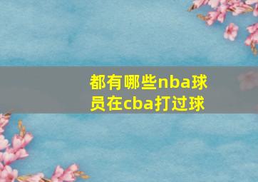 都有哪些nba球员在cba打过球