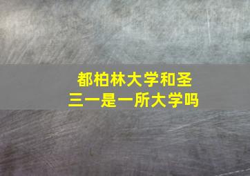 都柏林大学和圣三一是一所大学吗