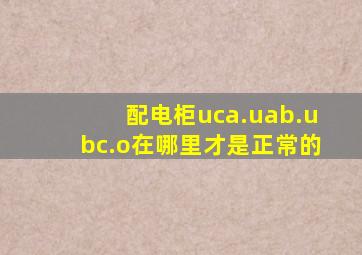 配电柜uca.uab.ubc.o在哪里才是正常的