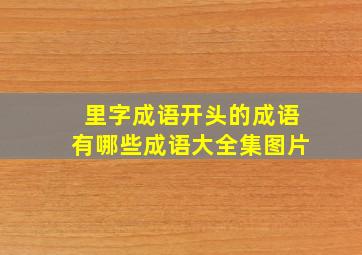 里字成语开头的成语有哪些成语大全集图片