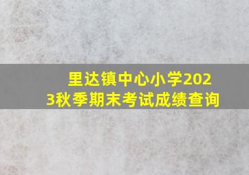 里达镇中心小学2023秋季期末考试成绩查询