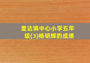 里达镇中心小学五年级(3)杨明辉的成绩