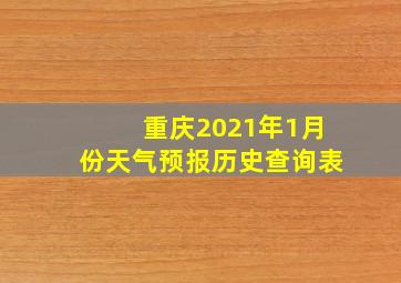 重庆2021年1月份天气预报历史查询表