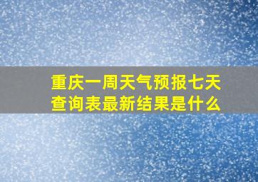 重庆一周天气预报七天查询表最新结果是什么