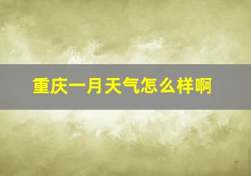 重庆一月天气怎么样啊