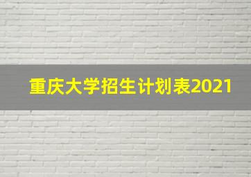 重庆大学招生计划表2021